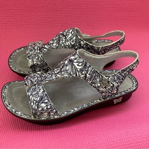 Alegria Kendra KEN-679 Sz 41 (10)Sandals Shoes Blue White Ankle Strap Comfort - Picture 3 of 8